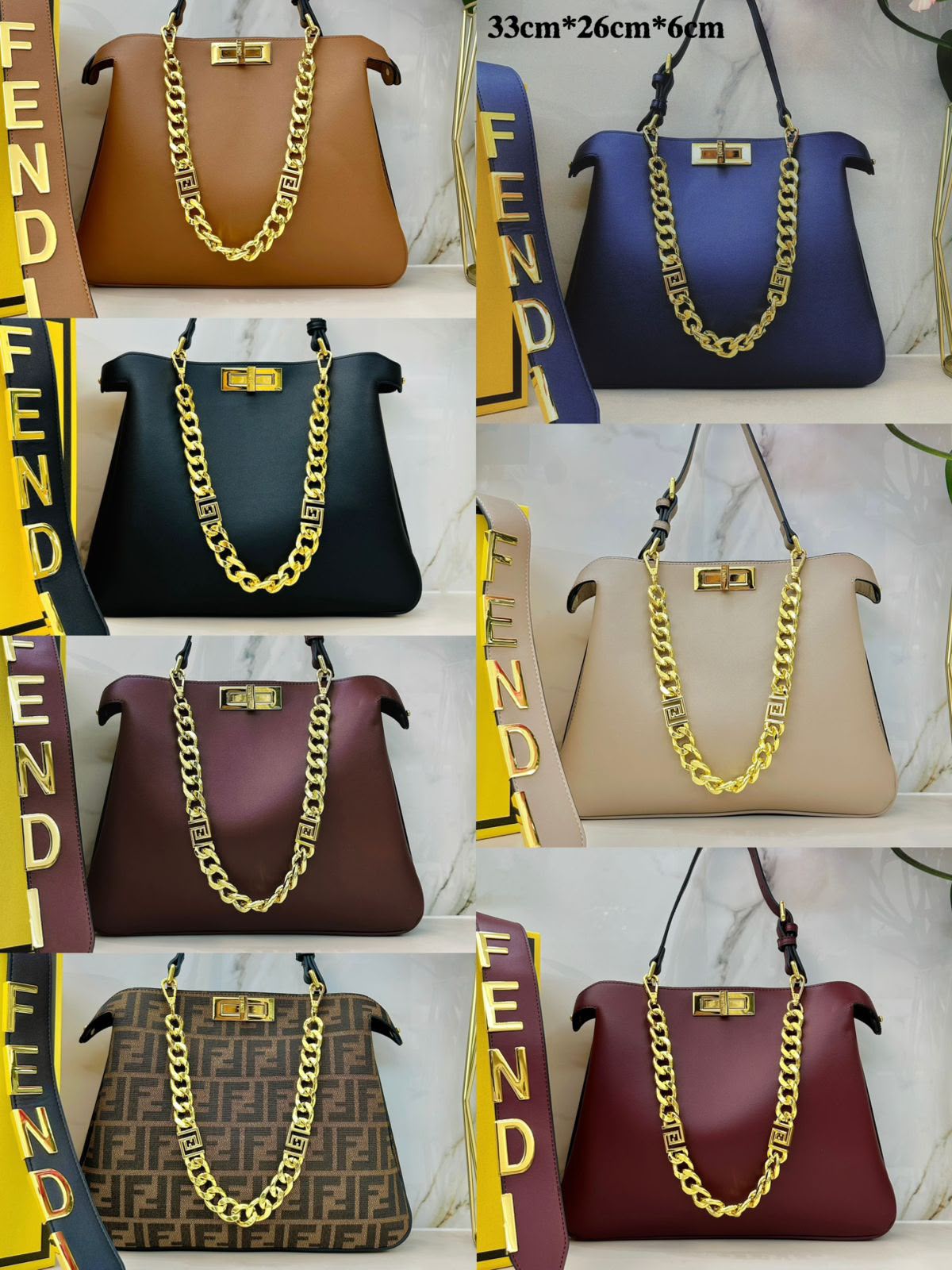 Luxury Monogram Chain Tote Bag