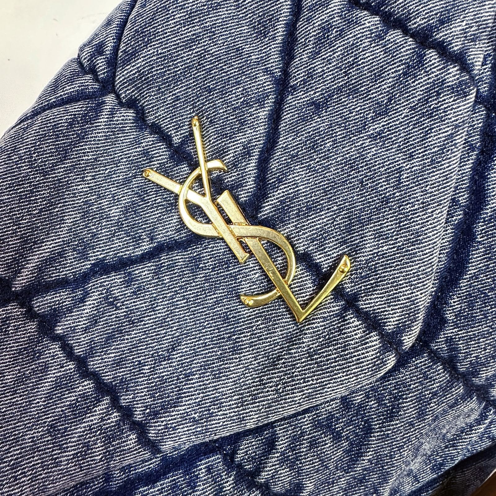 Denim Quilted Chain Shoulder Bag for Women