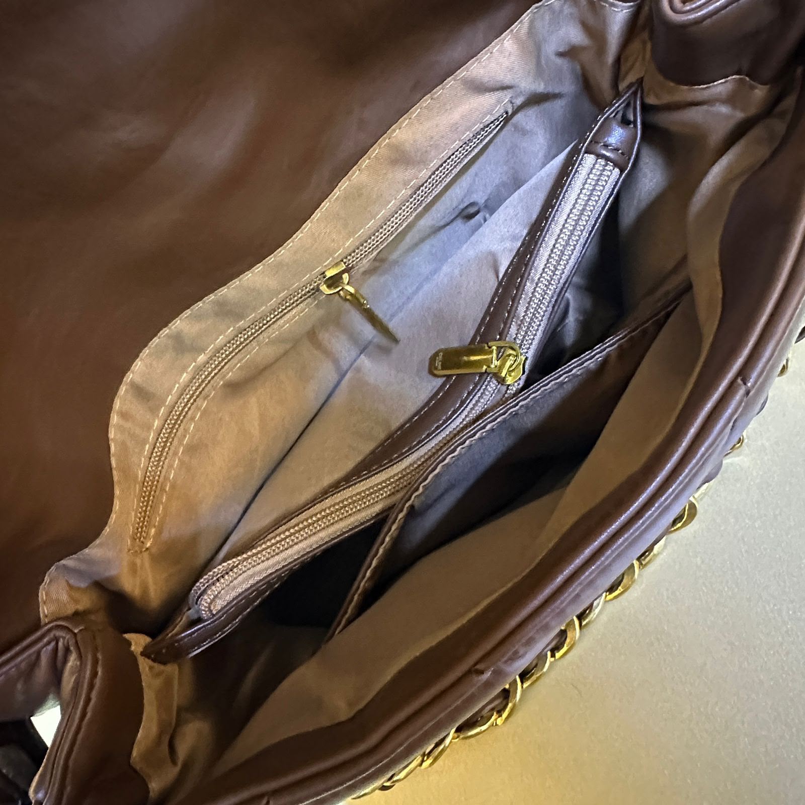 Luxury Quilted Leather Shoulder Bag – 32cm, Black & Brown, Master Quality
