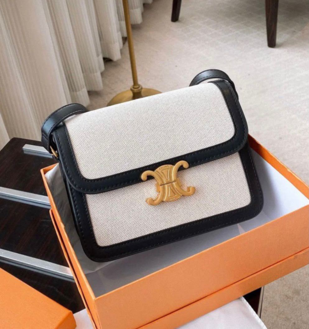 Premium Mini Shoulder Bag with Gold-Tone Clasp – 22 cm