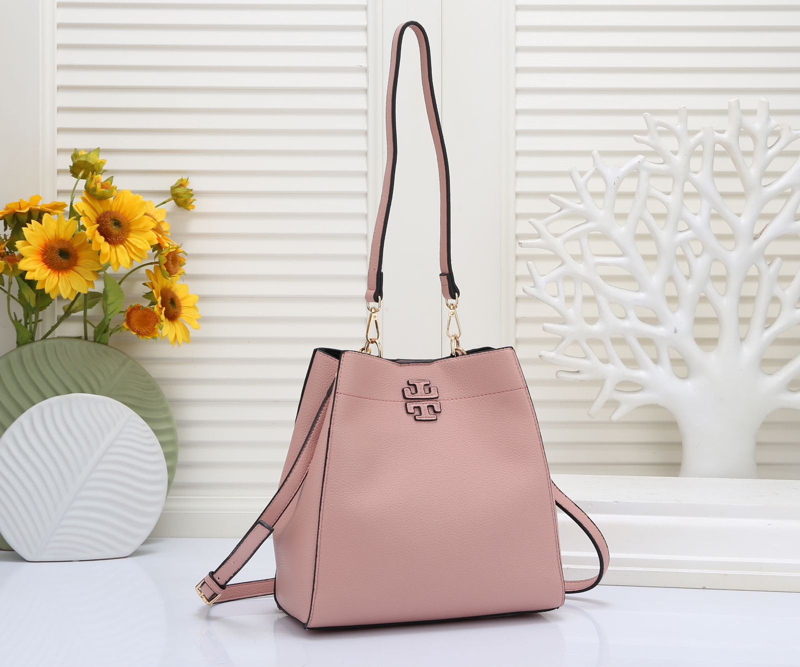 Elegant 30cm women's shoulder handbag in Pink